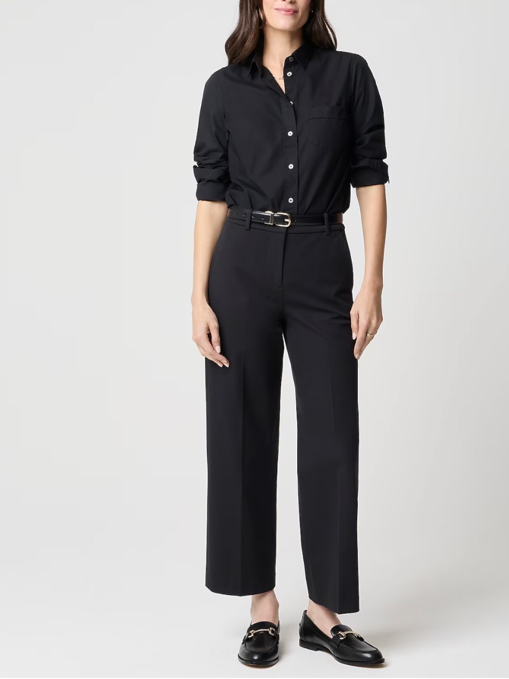 J. Crew Black Wide-Leg Dress Pants Womens 12 Preppy Academia Office Career - Picture 2 of 13